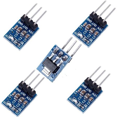 -3.3 DC Spänningsregulator Steg-Down Strömförsörjningsmodul 4.75V-12V till 3.3V 800MA (5-pack)