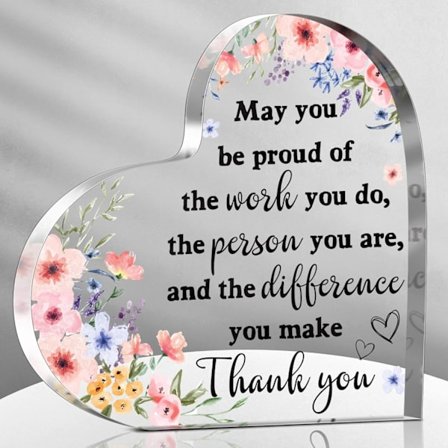 Takke Gaver til Kvinder Jule Anerkendelsesgaver til Kollega Medarbejder Sygeplejerske Lærer Farvel Akryl Plade Indretning Afsked Inspirerende Citater