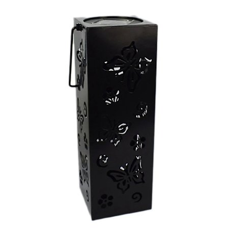 Solcellslampa och skuggnattlampa för hem och trädgård (svart)