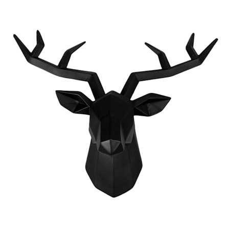 3D-hartsipeurapään veistos Eläinveistoshahmo Seinäkoriste Keräilyesine Koristeellinen sarvihahmo Kotiin Toimistoon Makuuhuoneeseen Musta