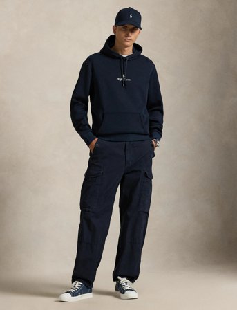 Polo Ralph Lauren Logo Double-Knit Hoodie - Black - XL