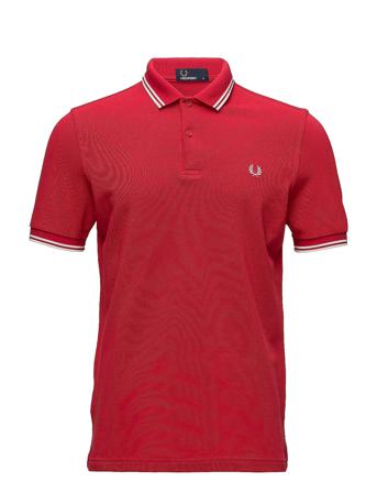 Twin Tipped Fp Shirt Polos Short-sleeved Punainen Fred Perry