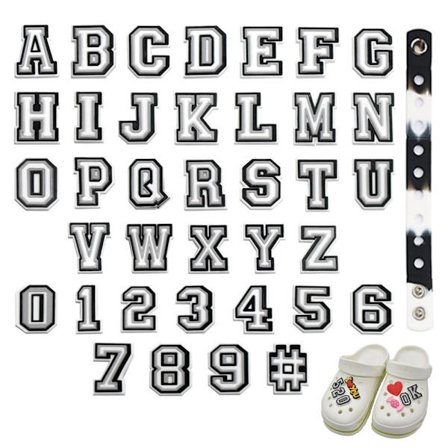 38 st skosmycken, skodekoration nummer bokstav sportsko