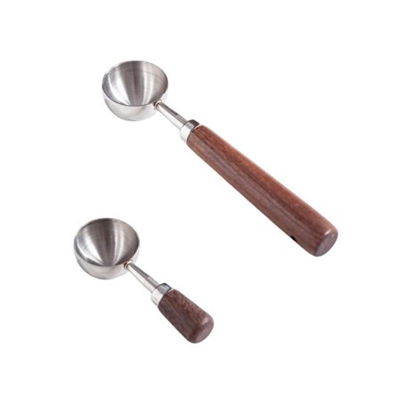2 ST Rostfritt Stål Valnöt Kaffe Sked Livsmedelskvalitet för Hem Café Hållbar
