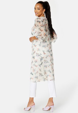 Happy Holly Madja long kimono Beige / Patterned Klær