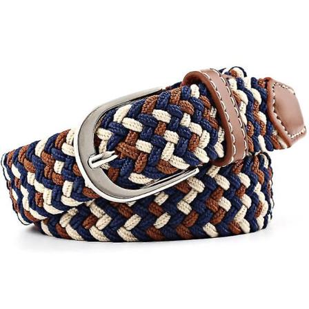 Unisex elastisk flettet mesh trim stretch lerret spennebelte, 110cm flerfarget