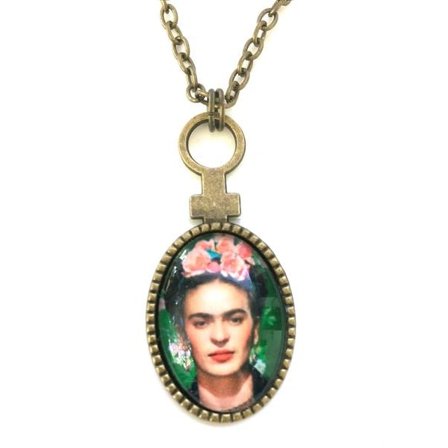 Necklace - Frida Kahlo - Female Symbol - Bronze