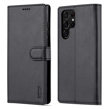 Kompatibel med Samsung Galaxy S24 Ultra Vintage Lær Svart Deksel