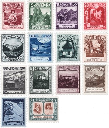 Liechtenstein 1930 - MICHEL 94/107 - Ubrugt