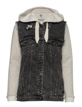 Ams Blauw Felix The Cat Over D Black Trucker Vest With In Grey Scotch & Soda