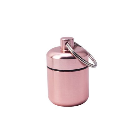Pillekrukke, bærbar pilleæske, aluminium pillebeholder - Rosaguld