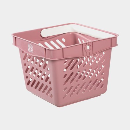 Indkøbskurv / opbevaringskurv i plast Nordiska Plast My Own Mini ECO, gammelrosa/hvid, 270 x 268 x 208 mm, 10 liter