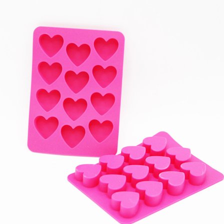 Silikon Isbitbakke, Hjerteformet Isbitform, Pink