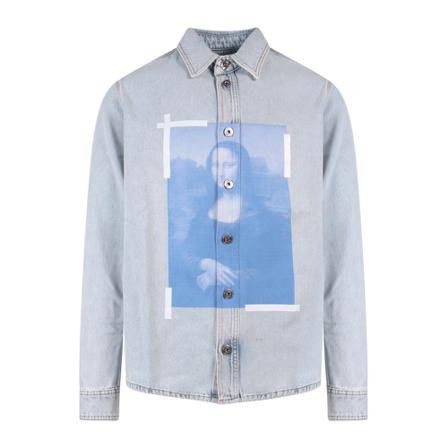 Off White - Skjortor - Blå - Herr - Storlek: Xl, Herr, Storlek: XL