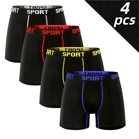 Herre boxershorts - Åndbare, komfortable, ensfarvede, perfekte til hverdagsbrug, fitnesscenter eller daglig brug 4-pak
