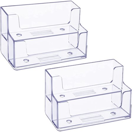 2 kappaletta läpinäkyvää käyntikorttitelinettä 2 riviä muovikortti H