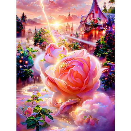 DIY diamantmaleri, diamantkunstmaleri fargerike blomster kit