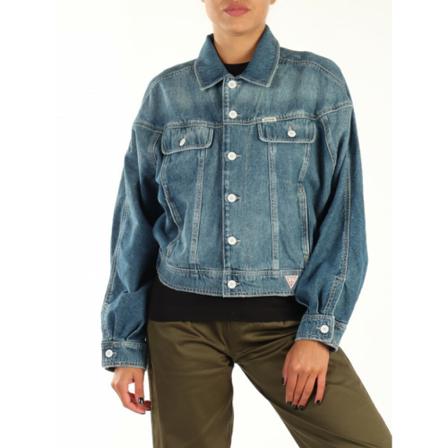 Guess - Jeansjackor - Blå - Dam - Storlek: M, Dam, Storlek: M