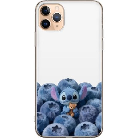 Yhteensopiva Puhelinkuori Apple Apple iPhone 11 Pro Max Söpö sininen hahmo mustikoiden joukossa, jossa on pehmeä ja leikkisä kuvitus sekä nalle