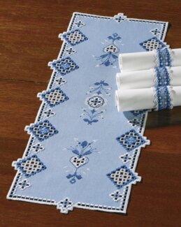 Stickpackung Hardanger Blau