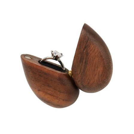 Ringæske i valnøddetræ, ringæske, ringæske, pude til forlovelsesring, w