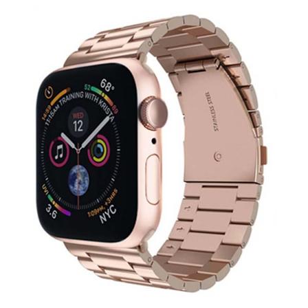Kompatibel Apple Watch Rem 38mm-40mm/42mm-44mm Udskiftning Rustfrit Stål Metal Rem -42-44mm Rosenguld