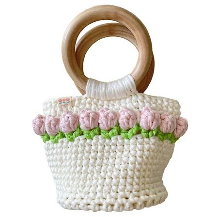 Naisten käsilaukut Käsinkudotut köysi neulonta olkalaukut naisille Kudottu kassi