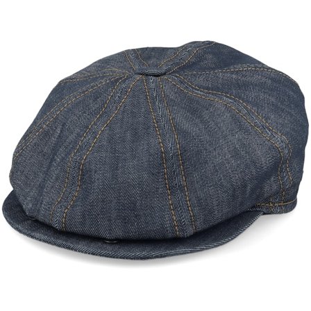 CTH Ericson - Modrá flatcap Kšiltovka - Gustav Organic Denim Blue Flat Cap @ Hatstore