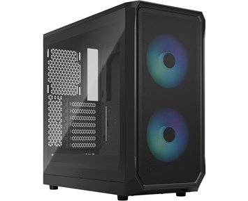 Fractal Design Focus 2 RGB Black tempered glass - Rymligt tower-chassi med RGB och panel i härdat glas