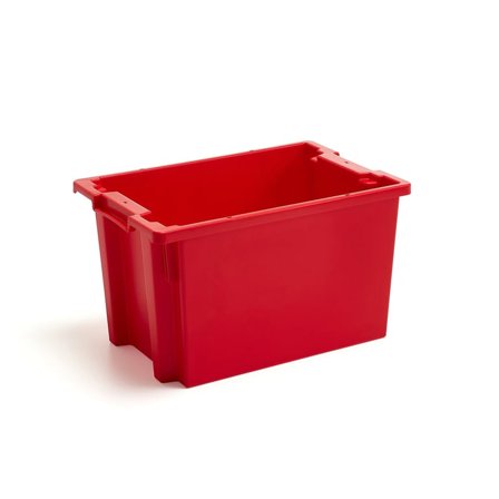 Plastic box SPENCE, stackable, 600x400x350 mm, 59 L, red
