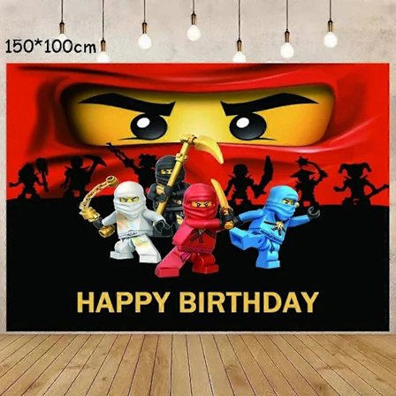 Födelsedag Ninja Tema Festtillbehör Servis Tallrik Mugg Servetter Bordsduk Dekorationer Banner Ballong För Pojkar