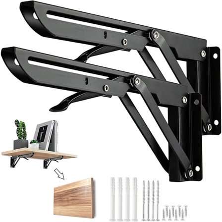 Folding Brakett 500mm Folding Vegghylle, 2 Stykker Rustfritt Stål