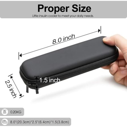 Insuliinin kylmälaukku matkakotelo diabeettiselle lääkkeelle eristetty kylmälaukku, arkeen ja matkustamiseen, kova musta