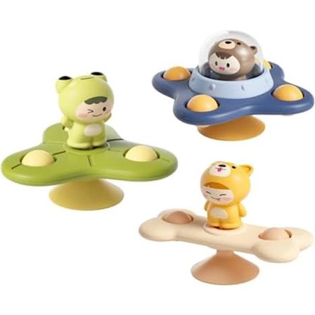 3-pak fidget spinner med sugekop – sensorisk snurrelegetøj til baby/barn_TF_TF