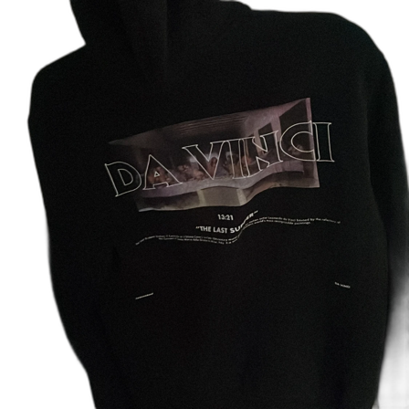 svart hoodie me tryck