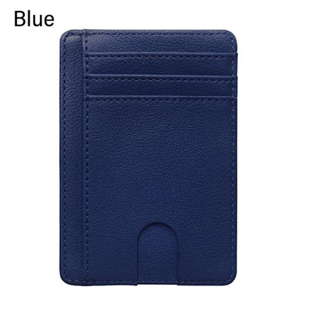 Läderplånbok RFID Blockering BLÅ BLÅ