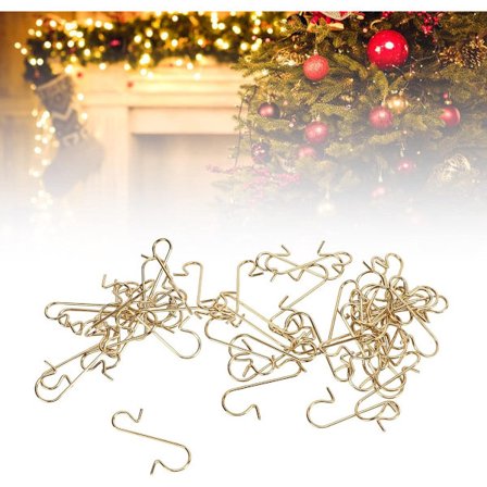 50-pak - Juletræskroge - Trådkroge - Velegnet til helligdage, bryllupper og festdekorationer (guld)