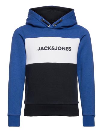 Jjelogo Blocking Sweat Hood Jr Hoodie Blå Jack & J S