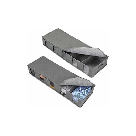 2 kpl taitettavaa sängynaluslaatikkoa, kannella ja vetoketjulla, vaatteiden säilytyslaukku vaatteille, peitoille, kengille, neuleille