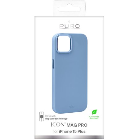 iPhone 15 Plus silicone cover ICON MAG PRO, light blue