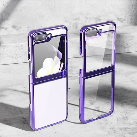 For Samsung Galaxy Z Flip 6 Transparent Case, Crystal Clear Slim Plating Shockproof Protective Cover For Samsung Galaxy Z Flip 6