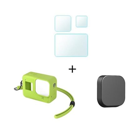 Silikonfodral för Gopro Hero 8 Black Härdat glas skärmskydd Skyddande film Objektivlock Fodral för Go Pro 8 Tillbehör(7)