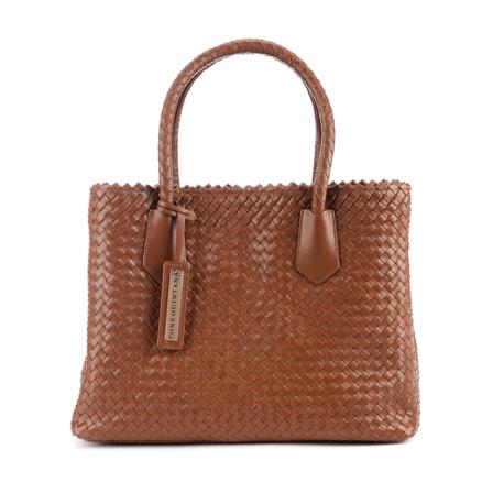 Pons Quintana, Woven leather shoulder bag Bruin, Dames, Maat:ONE Size,leer