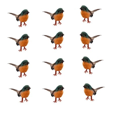 12 STK kunstig fugl julepynt juletredekor