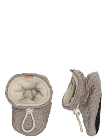 Melton Structure Textile Slippers - Beige - 18/19