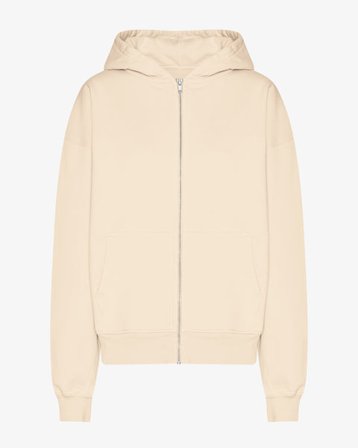 Organic Oversized Zip Hood - Ivory White