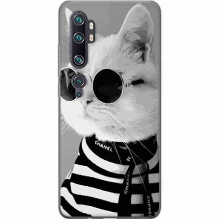 Xiaomi Mi Note 10 Pro Mjukt Skal - Fancy Cat