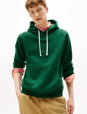Tommy Hilfiger Ess Seasonal Fleece Hoody - Green - XXXL