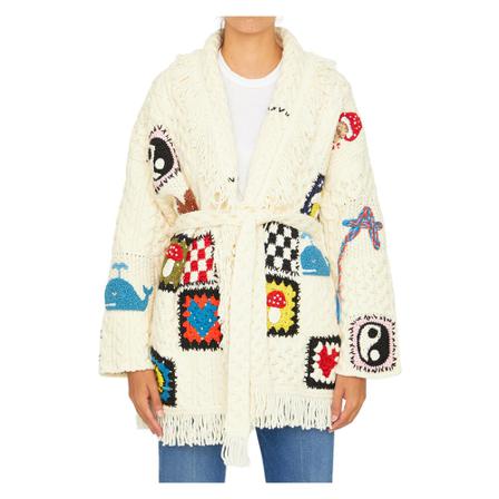 Alanui, Jacket Lwhb 064F22Kni 025 Wit, Dames, Maat:S,wol