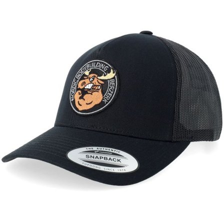 Berzerk - Svart trucker Keps - Jacked Moose Black Round Patch Black A-frame Trucker @ Hatstore